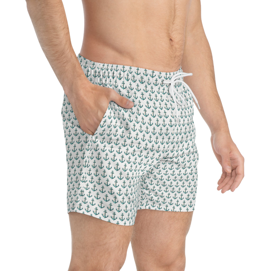 Anchor Pattern Swim Trunks