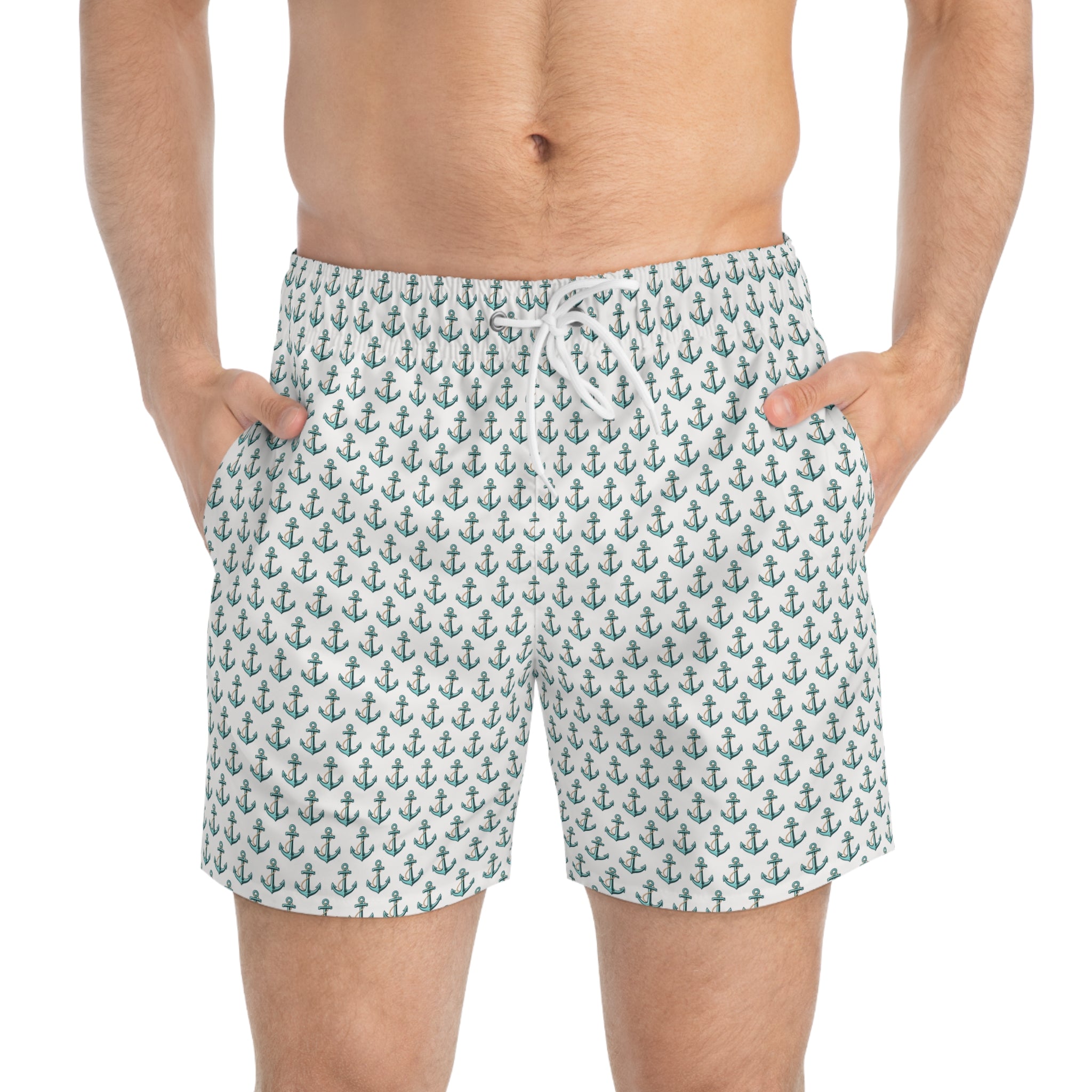 Anchor Pattern Swim Trunks
