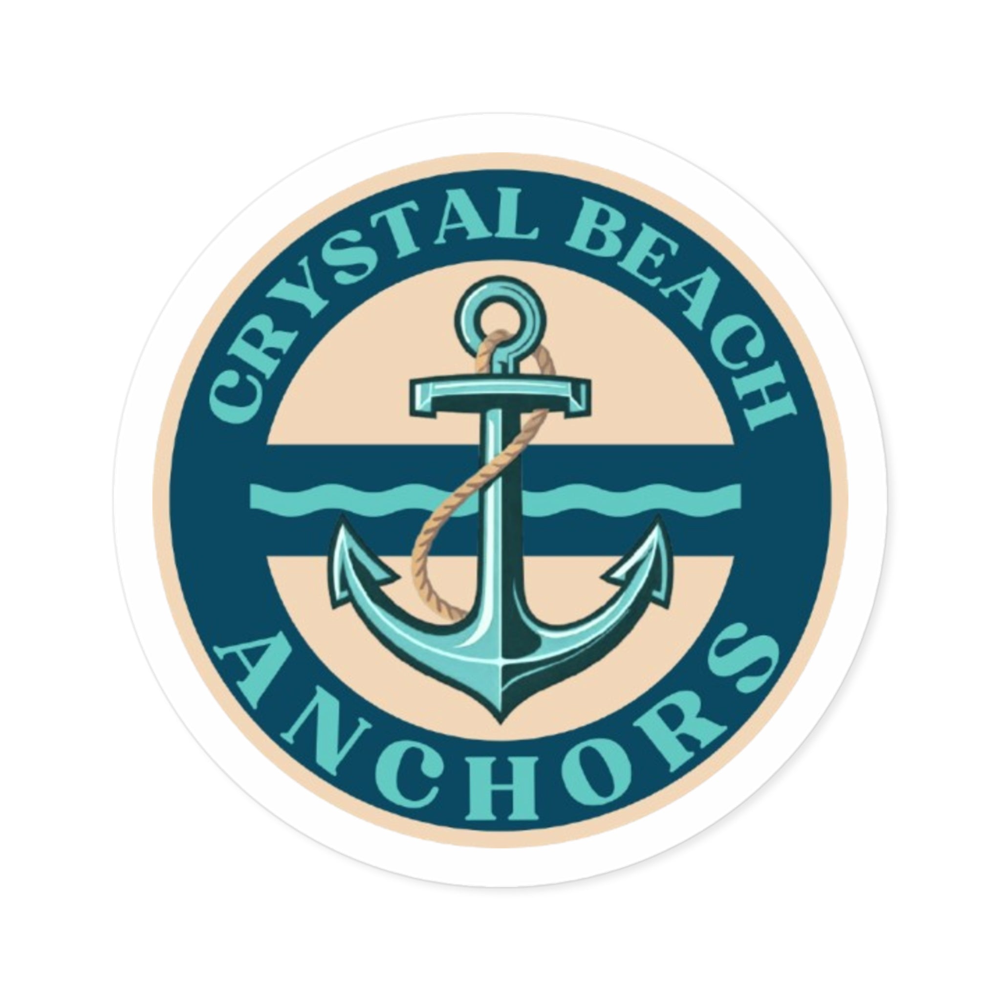 Crystal Beach Anchors Round Sticker